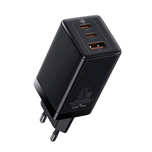 BASEUS GaN3 Pro Fast Charger 65W with Type-C + USB A (CCGAN65E3)