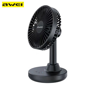 Awei F29 mini Desktop Oscillating Rechargeable fan- Black Color