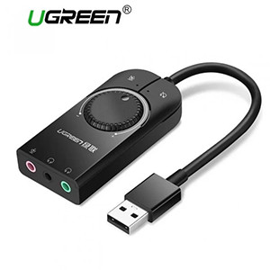 Ugreen USB External Sound Card Audio Interface With Volume Control & Mute Button