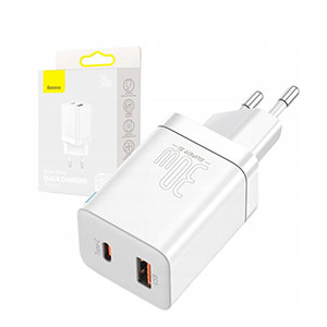 Baseus Super Si Pro Quick Charger 30W (C+U) – White Color