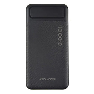 Awei P5K 10000mAh Power Bank Fast Charging- Black Color